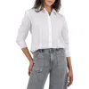 Kut From The Kloth Milla Crop Shirt In Optic White