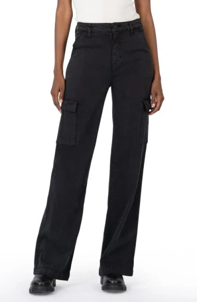 Kut From The Kloth Miller High Waist Wide Leg Cargo Jeans In Black