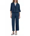 Kut From The Kloth Nadine Linen Crop Blazer In Ocean Blue