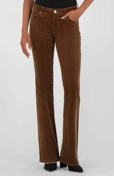 Kut From The Kloth Natalie Mid Rise Bootcut Corduroy Pants In Brown