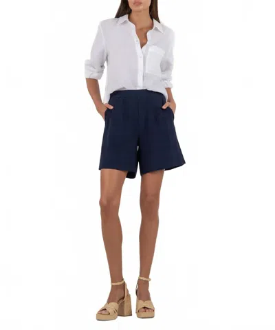Kut From The Kloth Nicole Relax Short With Hem Detail In Navy Blue