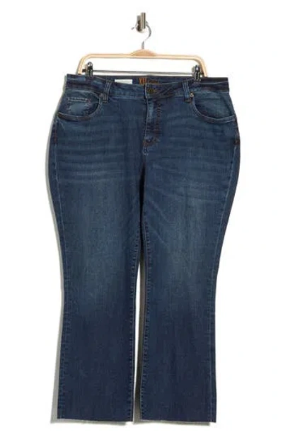 Kut From The Kloth Nikki Raw Hem Mid Rise Ankle Flare Jeans In Blue