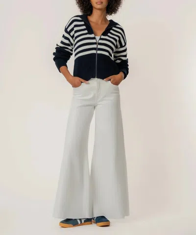 Kut From The Kloth Noelle Stripe Sweater In Navy In White