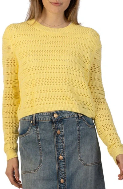 Kut From The Kloth Open Stitch Crop Sweater In Sunshine