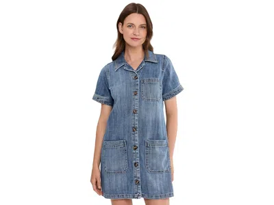 Kut From The Kloth Parker Denim Dress With Button Front And Pockets Women's Dress Unfailing: Md In Blue