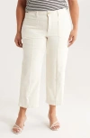 Kut From The Kloth Patch Pocket High Waist Crop Wide Leg Jeans In White