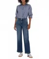 Kut From The Kloth Pattie High Rise Straight Leg Jean In Razor In Blue