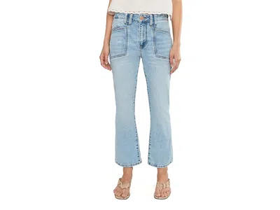 Kut From The Kloth Petite Kelsey High-rise Ankle Flare Women's Jeans Cure: 8p 26 In Blue