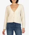 Kut From The Kloth Petra Button Down Crop Cardigan In Ivory In Neutral
