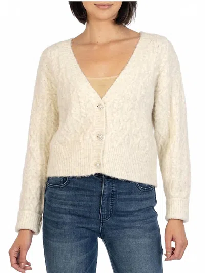 KUT FROM THE KLOTH PETRA CROP CARDIGAN IN BEIGE