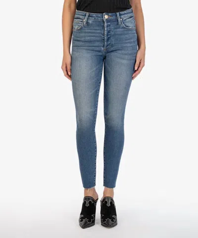 Kut From The Kloth Positively Charlize High Rise Skinny Jean In Mid Blue