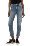 Kut From The Kloth Rachael Fab Ab Frayed High Waist Crop Jeans In Heavenly