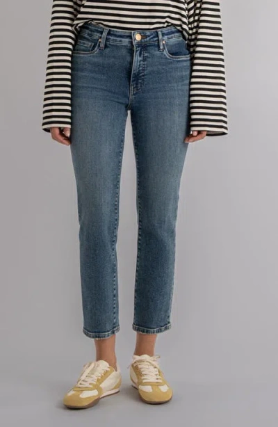 Kut From The Kloth Avery Fab Ab High Waist Raw Hem Ankle Straight Leg Jeans In Blue