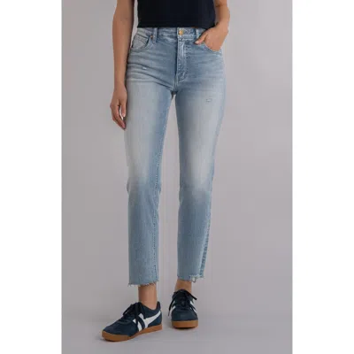 Kut From The Kloth Rachael Fab Ab Raw Hem High Waist Crop Mom Jeans In Blue
