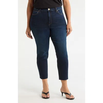 Kut From The Kloth Rachael Fab Ab Raw Hem High Waist Crop Mom Jeans In Blue