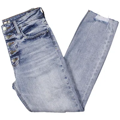 Kut From The Kloth Rachael Womens Distressed Denim Mom Jeans In Blue