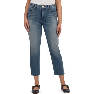 Kut From The Kloth Rachel High Waist Raw Hem Crop Mom Jeans In Braveness