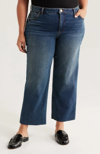 Kut From The Kloth Raw Hem High Waist Ankle Culotte Jeans In Blue