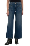 Kut From The Kloth Raw Hem Wide Leg Jeans In Blue