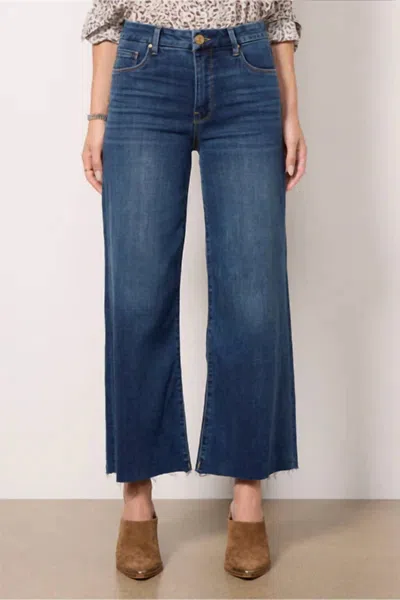 Kut From The Kloth Raw Hem Wide Leg Jeans In Blue
