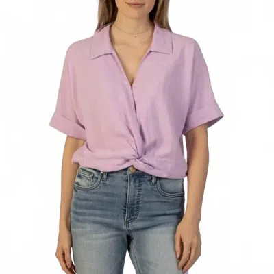 Kut From The Kloth Rebel Knot Front Top In Lavender In Purple