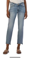 Kut From The Kloth Reese Step Hem Ankle Slim Straight Leg Jeans In Multi