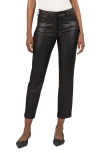 Kut From The Kloth Reese Coated Ankle Slim Straight Leg Jeans In Black