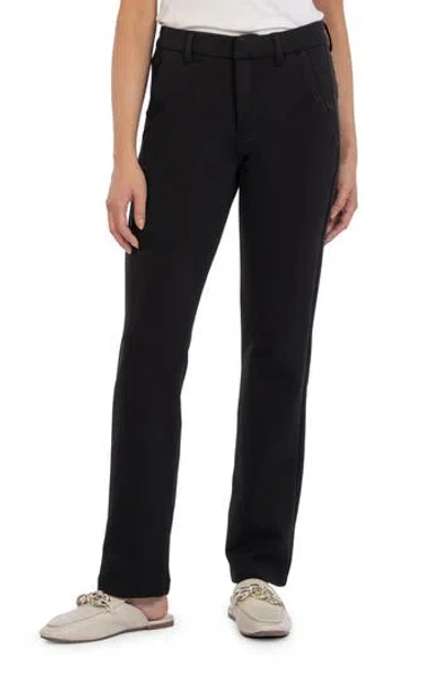 Kut From The Kloth Reese Fab Ab High Waist Slim Straight Leg Ponte Trousers In Blue