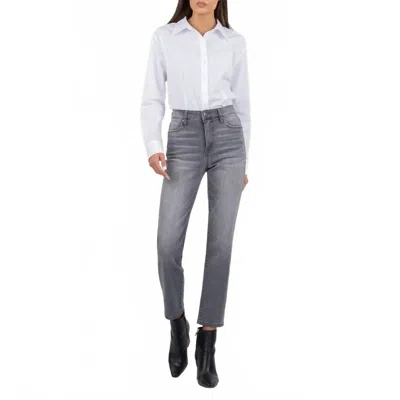 Kut From The Kloth Reese High Rise Ankle Straight Jean In Grey In Black