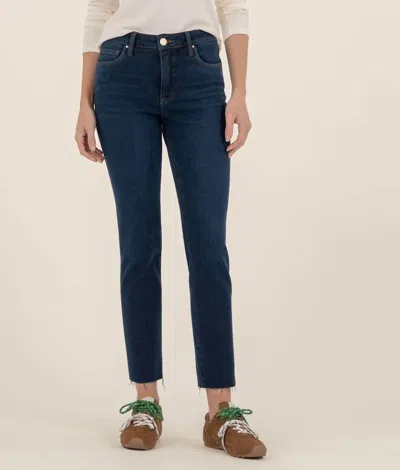 Kut From The Kloth Reese High Rise Ankle Straight Jeans In Courageously Wash In Blue