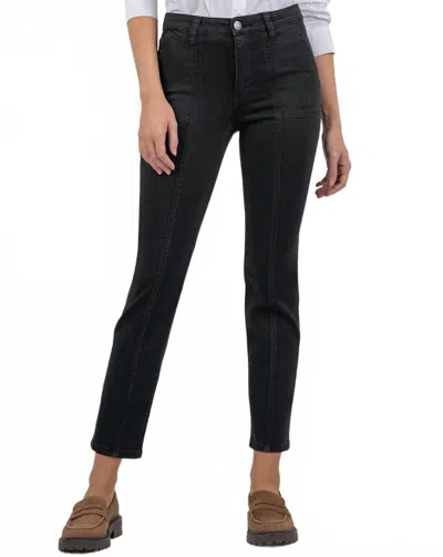 Kut From The Kloth Reese High Rise Ankle Straight Leg Jeans In Marine In Black