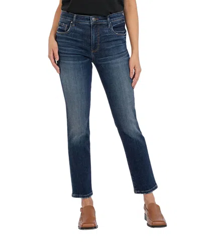 Kut From The Kloth Reese High Rise Fab Ab Regular Hem Ankle Straight Jeans In Enchantment In Multi