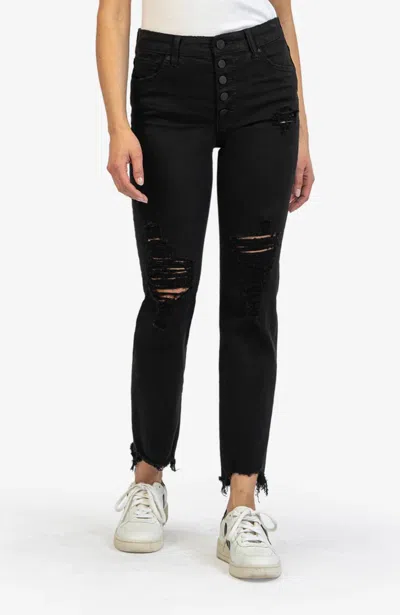 Kut From The Kloth Reese High Rise Fab Raw Hem In Volition Black