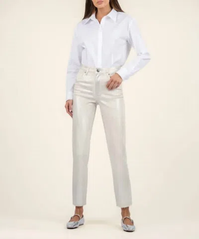 Kut From The Kloth Reese High Rise Metallic Silver
