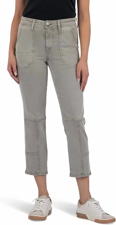 Kut From The Kloth Reese High Rise Straight Pork Chop Pocket Jeans In Army Green In Gray