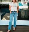 Kut From The Kloth Reese Straight Leg Raw Hem Fab Ab Ankle Jean In Blue In Blue