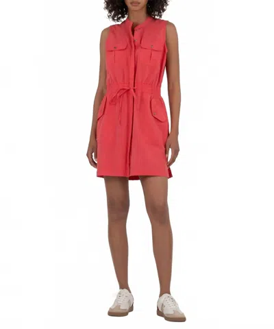 KUT FROM THE KLOTH REMY UTILITY SLEEVELESS MINI DRESS IN POPPY