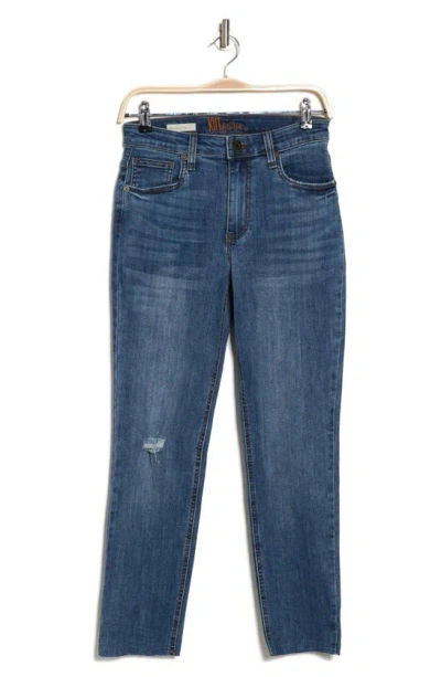Kut From The Kloth Rena High Waist Raw Hem Mom Jeans In Blue
