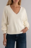Kut From The Kloth Revel Fuzzy V-neck Sweater In White