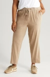 Kut From The Kloth Rosalie Drawstring Ankle Linen Blend Pants In Khaki