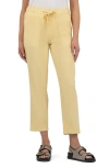 Kut From The Kloth Rosalie Linen Blend Drawstring Ankle Pants In Daffodil