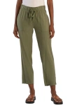 Kut From The Kloth Rosalie Linen Blend Drawstring Ankle Pants In Fern