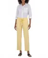 Kut From The Kloth Rosalie Linen Blend Drawstring Ankle Pants In Yellow
