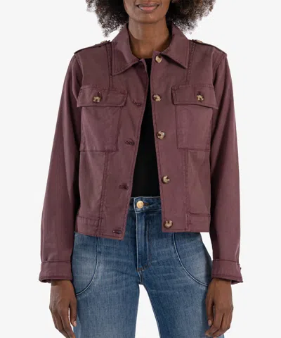 Kut From The Kloth Rosalyn Twill Trucker Jacket In Amethyst