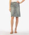 Kut From The Kloth Rose Button Front Portchop Pocket Skirt In Helpful
