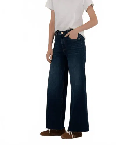 Kut From The Kloth Ryan High Rise Fab Ab Super Wide Leg Jeans In Aboveboard In Blue