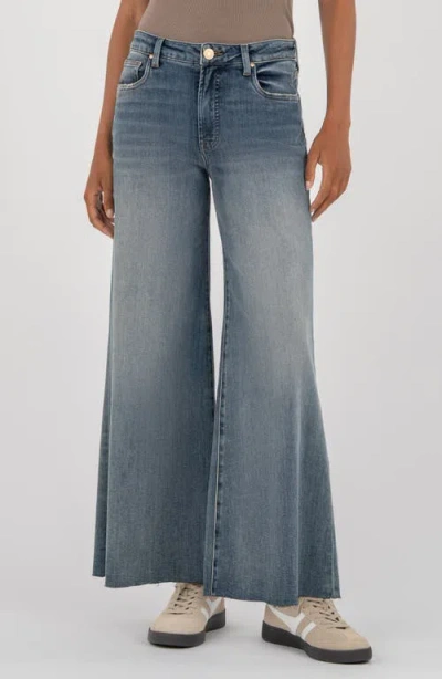Kut From The Kloth Ryan High Waist Raw Hem Superwide Leg Jeans