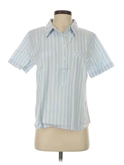 Pre-owned Kut From The Kloth Short Sleeve Blouse In Blue