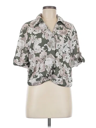 Pre-owned Kut From The Kloth Short Sleeve Blouse In Gray