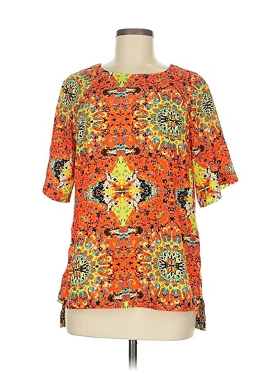 Pre-owned Kut From The Kloth Short Sleeve Blouse In Orange